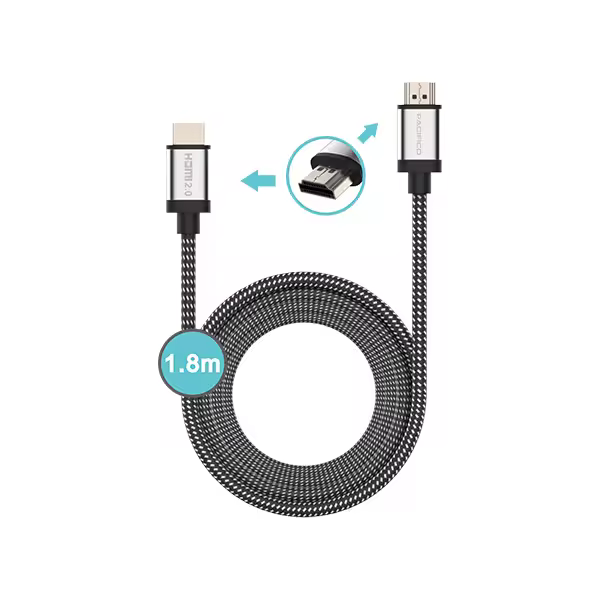 PACIFICO Cable HDMI   Compatible con 3D/ HD 2K TV (1080p)/ QHD (1/4 TV de pantalla Full HD, 1440p)/ Ultra HD 4K TV (2160p, admite puertos HDMI 2.0 y 2.0a (4K-60HZ, 18Gbps, 28AWG) - 1