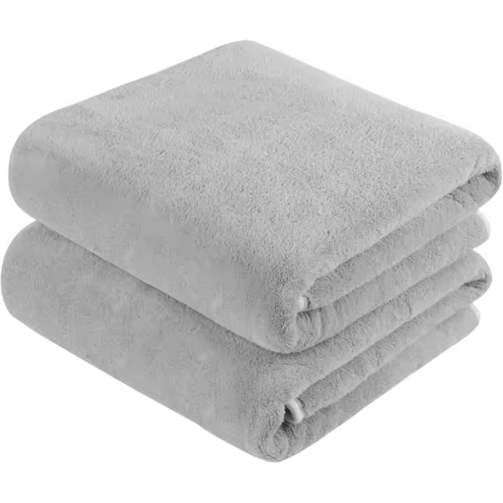 Toalla de baño Extra Grande y Dulce Ultra Absorbent Microfiber para Agua de Secado 2Pack Gris - 1