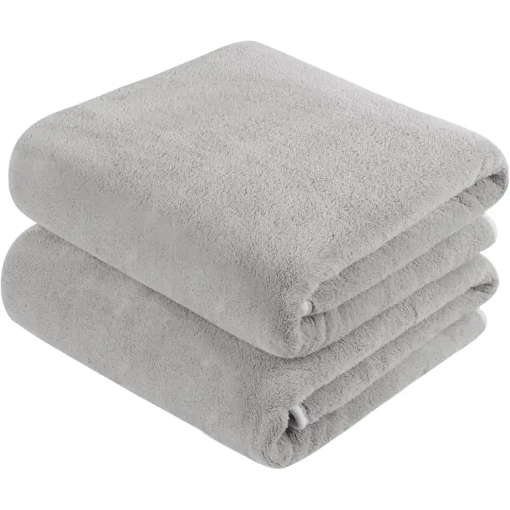 Toalla de baño Extra Grande y Dulce Ultra Absorbent Microfiber para Agua de Secado 2Pack Gris - 1