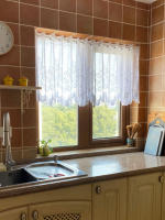 1pc Cortinas Blancas De Encaje Transparentes Para Cocina Y Comedor Cortina Corta De Voile Tratamiento De Ventana Para Puerta Sin Cierre - details 6