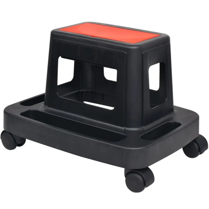 vidaXL Taburete para mecánicos giratorio con almacenamiento 150 kg - 1