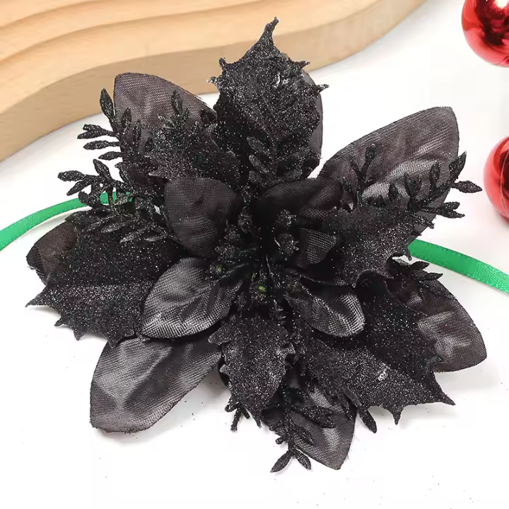 Decoración De Navidad Flores Artificiales Para Adornar Árboles De Navidad Y Hogar 5/10Pcs Falsas Flores De Navidad Y Año Nuevo Supplies - 1