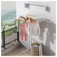 Percha de ropa plegable retráctil blanca, para balcón, toallero doméstico, toallero de baño, perchero plegable retráctil de pared, para interior, secado invisible, 60 cm - details 2