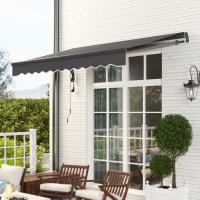 Toldo con manivela de mano Toldo Eléctrico ajustable en Altura Brazzo articulado Toldo Protección solar UV 30 Toldo para Balcón incluido soporte de comparación Toldo 300 cm de ancho para Terraza Balcón gris obscure - details 5