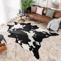 Alfombra De Simulación De Vaca Cojín Para Sala De Estar Y Dormitorio Alfombra Falsa De Pelo Antideslizante Para Adultos - details 5