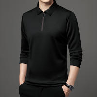 Camisa Polo De Manga Larga Para Hombre En Color Sólido Moda Casual Top Polyester Transversal De Cuatro Estaciones - details 8