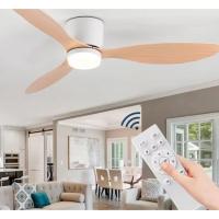 Meimon Ventilador de techo con luz LED y control remoto, ventilador con mando a distancia color madera y blanco, diámetro 105 cm, Voltaje: 85-265V, Ideal para salones, dormitorios o zonas de descanso que buscan una solución moderna, funcional y elegante. - details 2