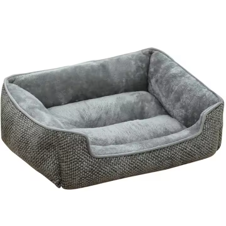 Cama De Mascota Cuadrada Con Red De Algodón Grueso Doble Cara Desmontable Y Lavable Para Perros Y Gatos Accesorios Para Mascotas - 1