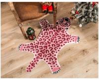 Carpetas Antideslizantes De Piel De Leopardo Rosa Imitación Tejido De Poliéster Lavable Para Sala De Estar Y Dormitorio - details 5