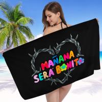 Toalla De Playa Grande Para Niños K-Karol G Manana Sera Bonito Toalla De Baño Y Piscina Absorbente Microfibra Cartoon Summersoft Para Natación - details 8