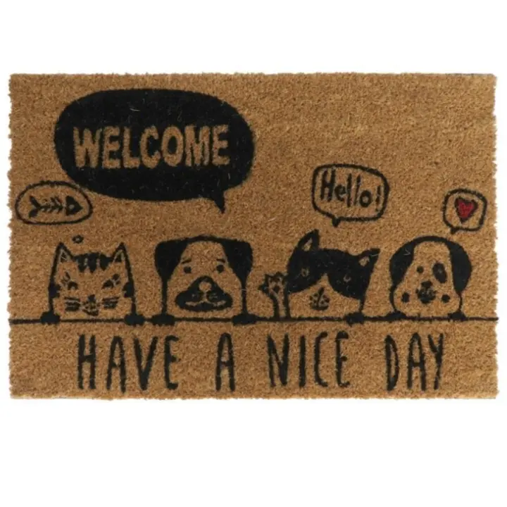 Felpudo para Puerta de Entrada Casa de Coco Natural Diseños Originales y Divertidos Medida 40x60 ideal para cualquier domicilio - 1