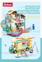 Bloques De Construcción Sluban Alps Ski Resort Con RV Y Casa De Agua Caliente Modelo Educativo DIY Para Niños Regalo De Cumpleaños - details 9