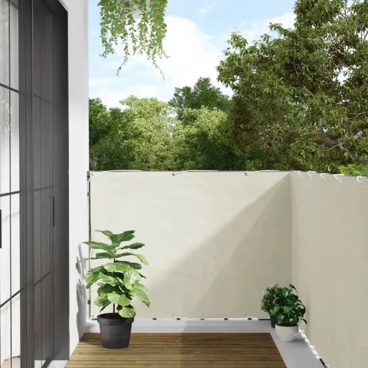 vidaXL Pantalla de privacidad de balcón PVC blanco 300x120 cm - 1