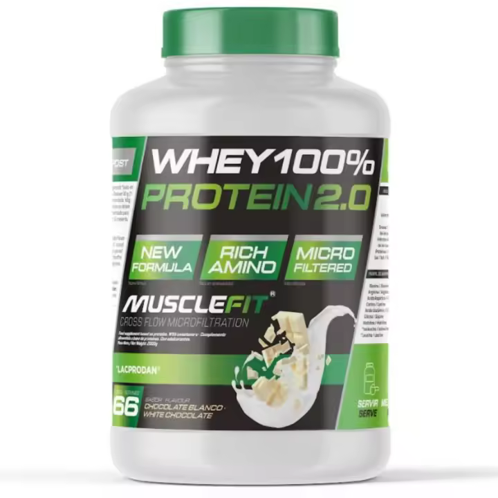 Whey 100% Protein 2000g - MuscleFit  Concentrado de Proteína para Creación de Músculo - 1