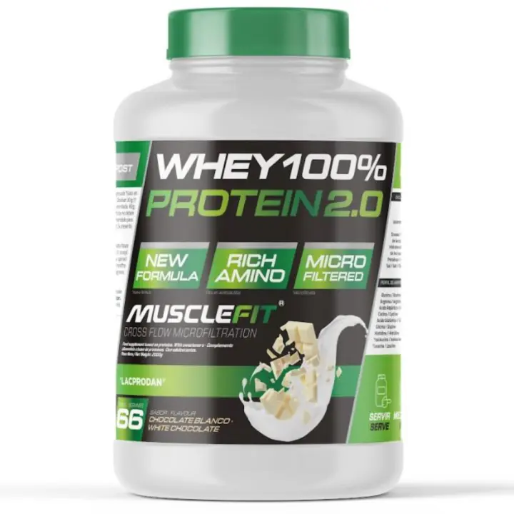 Whey 100% Protein 2000g - MuscleFit  Concentrado de Proteína para Creación de Músculo - 1