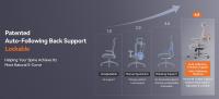 Silla ergonómica NEWTRAL MagicH-BPro con reposapiés, respaldo autoajustable con reposacabezas, soporte lumbar adaptable, reposabrazos ajustables, 4 posiciones de bloqueo - Gris - details 5