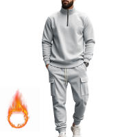 Conjunto Deportivo Casual Para Hombres Verano Otoño Invierno Con Cierre De Cremallera Y Veludo Tejido De Poliéster Talla S a XXXL - details 141
