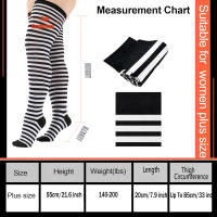 Medias Largas De Pierna Para Mujer Talla Grande Con Estampado Rayado Antideslizantes Para Halloween Accesorio De Costura - details 2