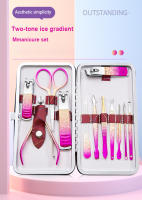 Kit De Manicura Y Pedicura Con 6-12PCS Afilados Tijeras De Uñas Y Empuñaduras De Cutícula En Estuche De PU Herramientas De Oído De Acero Inoxidable Para Hombres Y Mujeres - details 0
