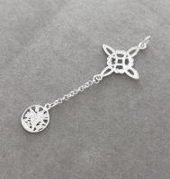 colgante amuleto doble protección nudo de bruja y tetragrámaton plata de ley-40ycuatrojoyeria - details 0