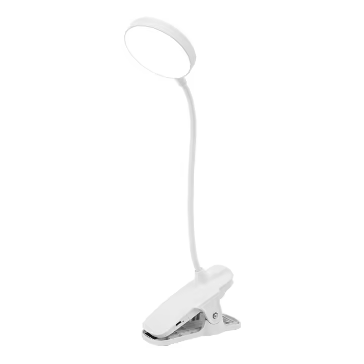 Lámpara de Lectura with Caliper LED, regulable, 3 Colores, recargable por USB, Con Ganso flexible de 360 °, para estudio, Trabajo y Lectura, Blanca [Clase de eficiencia energética F] - 1