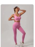 Conjunto De Yoga Para Mujer Sin Costuras Beauty Back Sports Bra Y Leggings De Elevación Glúteos Ropa De Gimnasio Transpirable Fitness Set Para Ejercicio - details 25