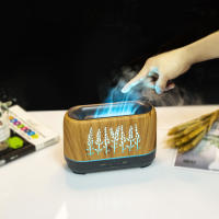 Humidificador de llama de espiga de trigo hueca de grano de madera de 200 ml, máquina de aromaterapia con aceite esencial de llama - details 18