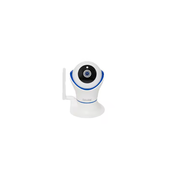 Cámara Vigilancia Interior Wi-Fi 1080p HD con rotación de 355°, visión nocturna, audio bidireccional, control remoto por app, grabación continua o programada, soporte de pared incluido y almacenamiento con Micro SD hasta 128 GB - Extrastar - 1