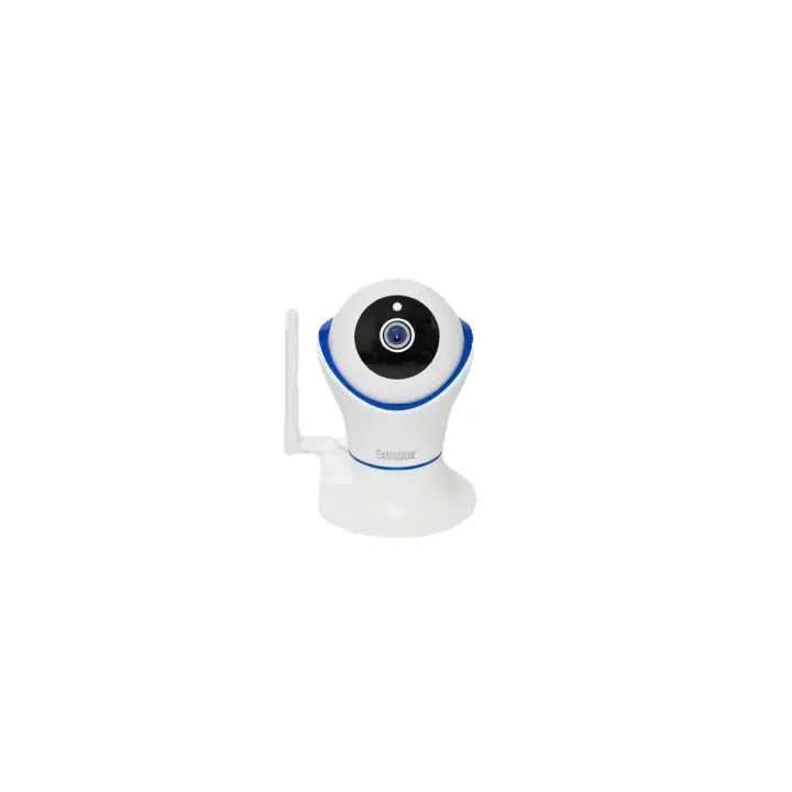 Cámara Vigilancia Interior Wi-Fi 1080p HD con rotación de 355°, visión nocturna, audio bidireccional, control remoto por app, grabación continua o programada, soporte de pared incluido y almacenamiento con Micro SD hasta 128 GB - Extrastar - 1