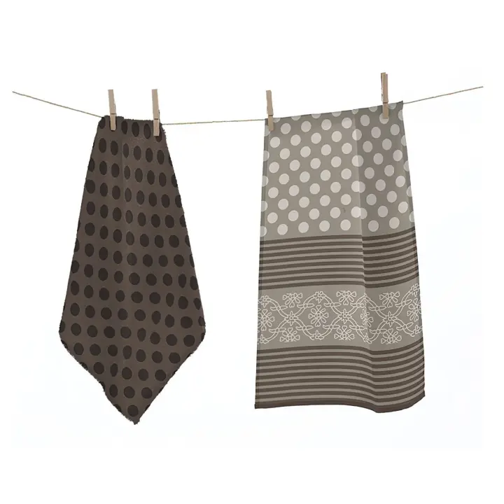NAF NAF - Set de Paños de Cocina de Algodón 100%, Alta Absorción, Diseño Moderno en 2 Colores - ¡Prácticos y Estilosos! - 1