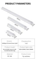 Luz De Armario Con Sensor De Movimiento USB Recargable LED Para Armario Cocina Escaleras Dormitorio Decoración 10/20/30/50cm - details 10
