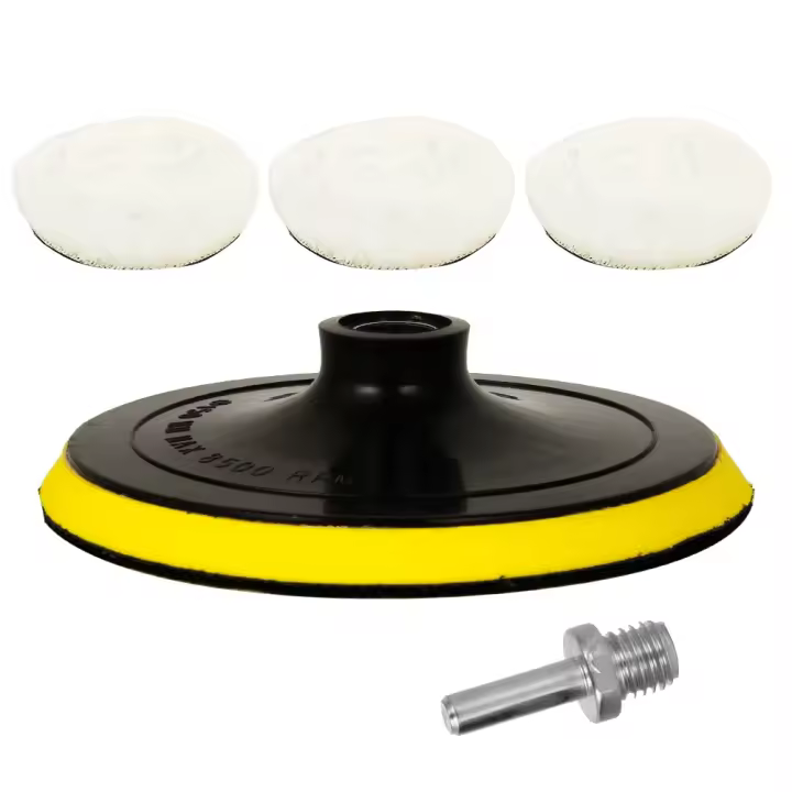 Nuevo Set De Pads De Pulido Para Coche Con Rueda De Lana Y Disco De Perforación 6/7 Pulgadas Herramientas De Cera Y Pintura Para Automóvil - 1