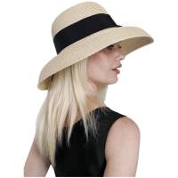 Kebedo Moda Sombrero de Paja Plegable de ala Ancha para Mujer, Sombrero Grande Transpirables con cinta Negra decorativa, Protección UV, Pamela Grande Beige para Sol, Verano, Playa, Viajes y Vacaciones, Talla Única Ajustable para Mujer Adulto 56-57CM - details 4