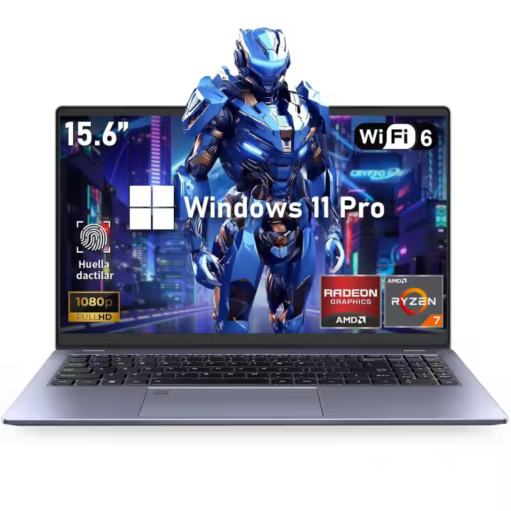 Portátil Vanwin con AMD Ryzen 7 6800H , 16GB RAM 512GB SSD, Windows 11 Pro Portátil, 1920 * 1080IPS, Tipo-C, HDMI, USB 3,2*2, WiFi 6, BT5.3, Teclado retroiluminado con teclado en Español - 1