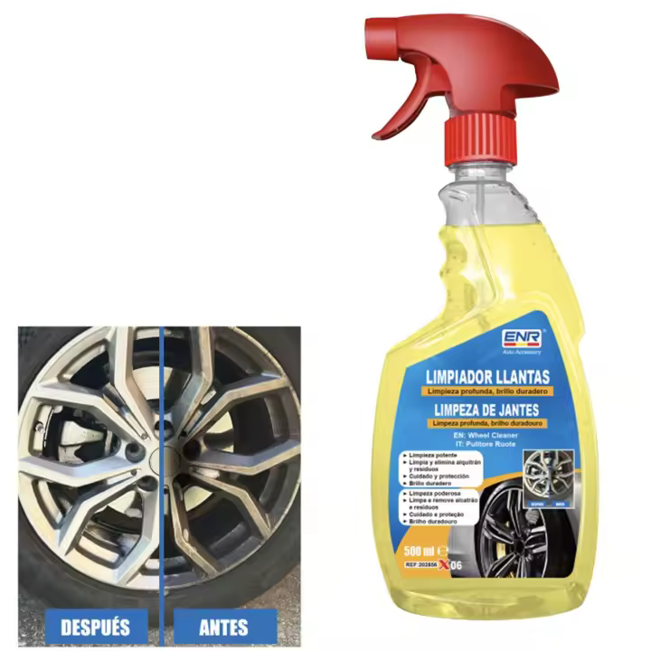 Limpiador de Llantas para Coche,Limpieza Profunda, Elimina Alquitrán y Residuos, Brillo Duradero, Protección para Rines y Ruedas--500ml - 1