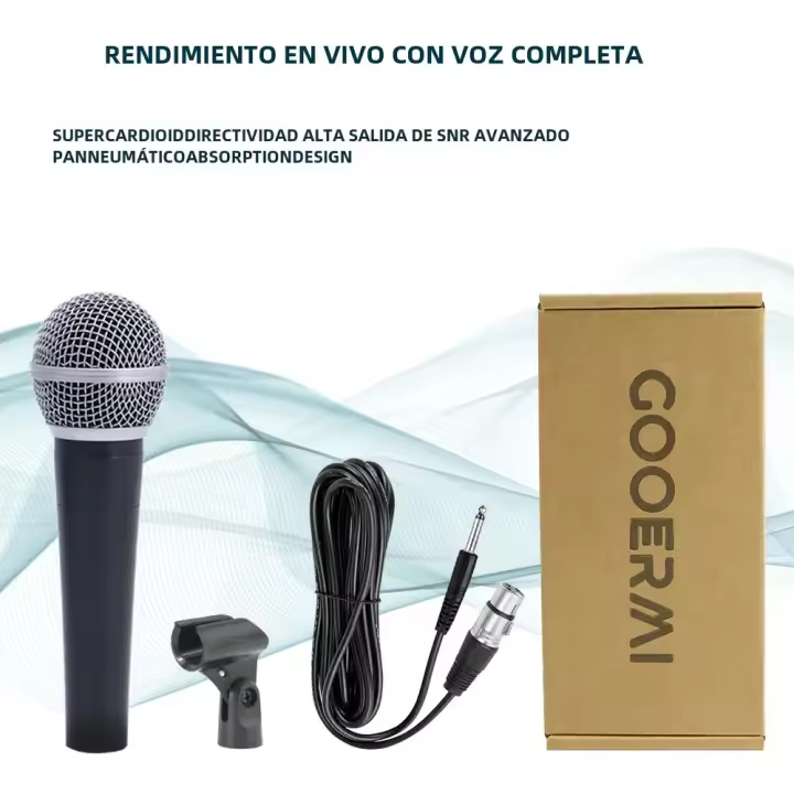 Micrófono Dinámico Cardioid Senmi S58 Para Voz Con Carcasa De Muelles Para Grabación Y Cantar Microfonía Wired Metal - 1