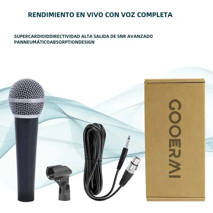Micrófono Dinámico Cardioid Senmi S58 Para Voz Con Carcasa De Muelles Para Grabación Y Cantar Microfonía Wired Metal - 1