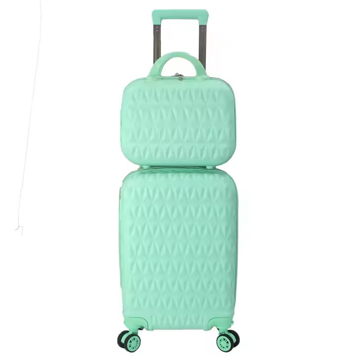 Maleta de avión de mano, equipaje de viaje, carrito de cabina ABS rígido, 4 ruedas con bolsa de aseo rígida a juego 33*21*51cm - 1