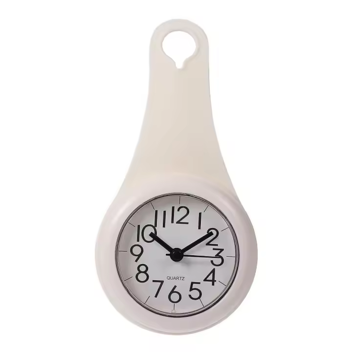 Reloj de pared impermeable para baño, silencioso, con ventosa - 1