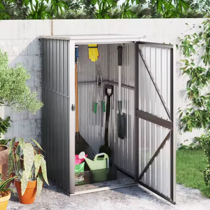 vidaXL Cobertizo de herramientas jardín acero galvanizado 88x89x161 cm - 1