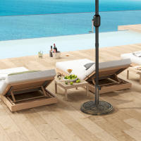Outsunny Base para Sombrilla Redonda Soporte para Parasol Pie para Sombrilla Relleno de Cemento Peso 12 kg para Jardín Terraza Bronce - details 3