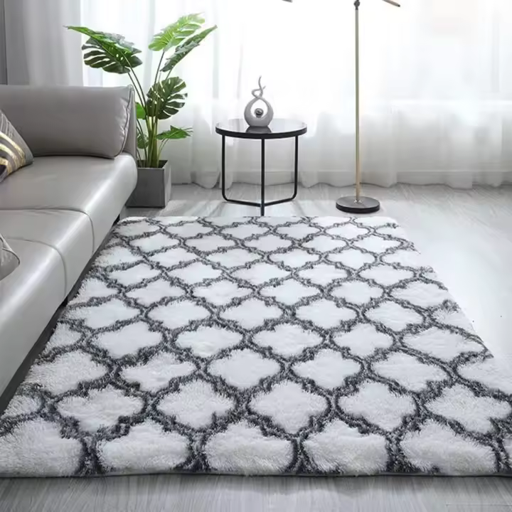 Fluffy Bedroom Rug Non-Slip Bedroom Rug Shaggy Living Room Floor Mat Home Decor Kids Floor Rug (White, 80*200cm) - 1