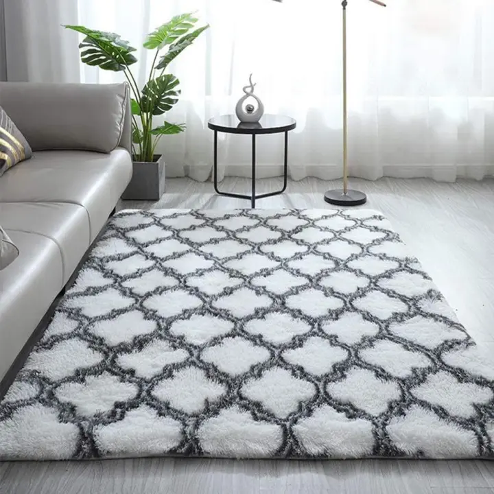 Fluffy Bedroom Rug Non-Slip Bedroom Rug Shaggy Living Room Floor Mat Home Decor Kids Floor Rug (White, 80*200cm) - 1