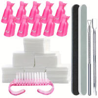 LULAA 10Pcs/1Set Clips De Plástico Para Arte De Uñas Y Remoción De Esmalte UV Gel Polvo Remover De Uñas Con Herramienta De Envolvimiento Para Uñas De Dedos - details 8