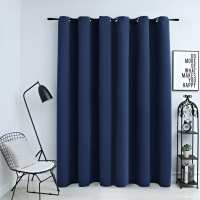 vidaXL Cortina Opaca con Anillas de Metal 290x245 cm Decoración Visillo Color Azul,  Beige,  Gris y mas - details 0