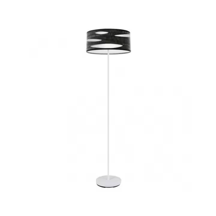 Fabrilamp - Pie Salon Odra 1xe27 Blanco/madera Negra 165x40x40 Cm - 1