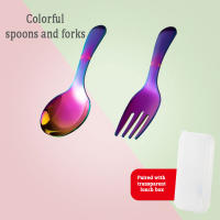 Juego De Comedor Portátil Para Niños En Acero Inoxidable 304 Uso Exterior Utensilios De Desayuno Y Postre Combinación De Cuchara Y Tenedor - details 16
