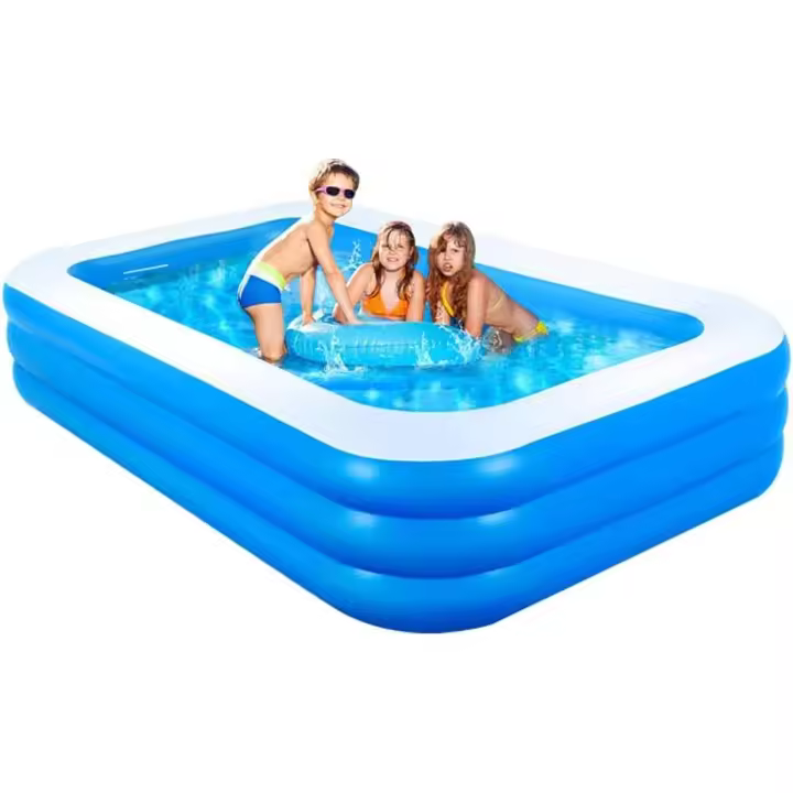 Piscina Hinchable, Piscina Hinchable Familiar de 3 Anillos para niños pequeños y Adultos, Piscina de jardín Exterior Interior, 210 x 135 x 60 cm - 1
