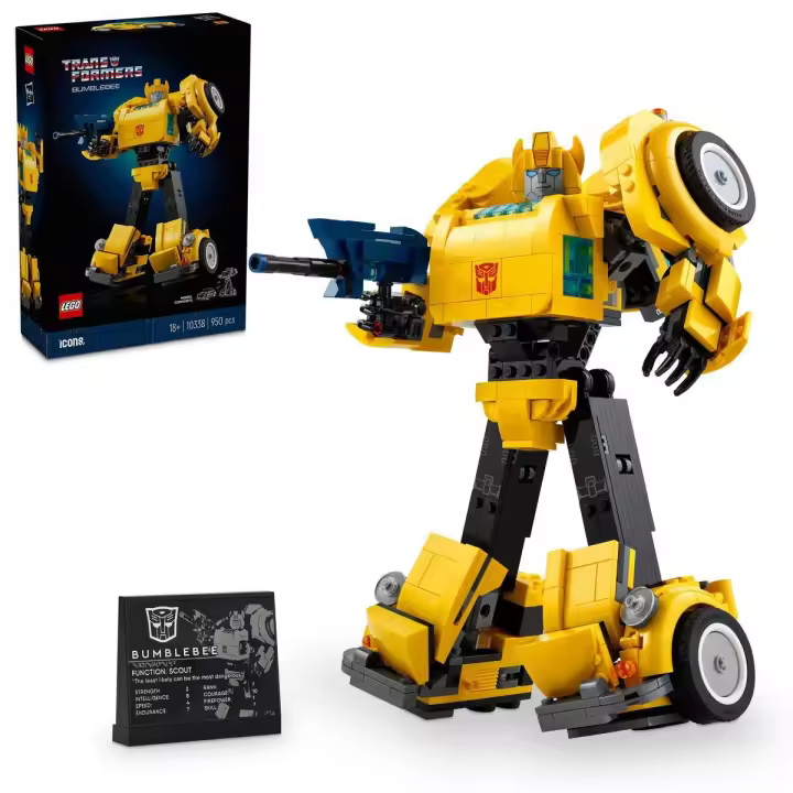 LEGO 10338 Icons Transformers Bumblebee Set de construcción, figura de acción robótica para adultos - 1