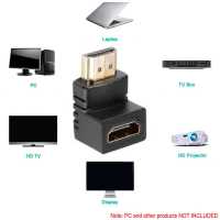 Ociodual Codo Adaptador HDTV 1.4 Negro Ángulo 90 Grados Empalme Extensión Unión Enchufe ARC Video 3D XHD 4K Full HD 1080p - details 5